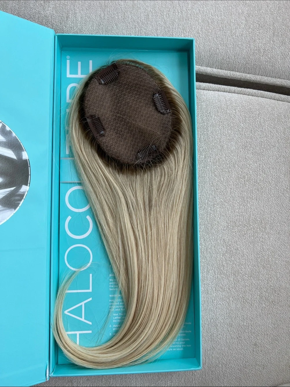 HaloCouture Rooted Blonde Hybrid Fall - Remy Human Hair Extension R60